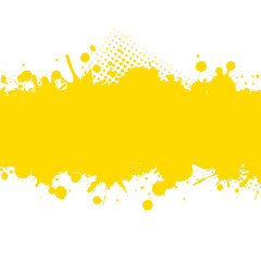 Ink splash grunge background. - yellow