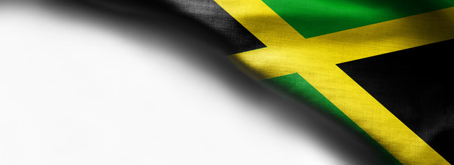 Wall Mural - Waving flag of Jamaica, Central America on white background