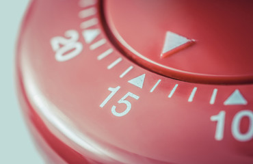 Wall Mural - 15 Minutes - Macro Of A Flat Red Kitchen Egg Timer