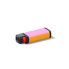 Retro Vintage Lighter on it's side on isolated white background - 3D illustration