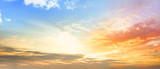 Fototapeta Zachód słońca - Background of colorful sky concept: Dramatic sunset with twilight color sky and clouds