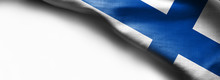 Finland Flag On White Background -