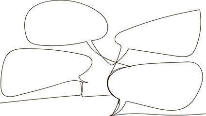 speech bubbles. Continuous line drawing vector