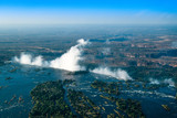 Fototapeta Tęcza - Victoria Falls aus der Vogelperspektive