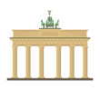 Brandenburg Gate at Berlin flat design vector icon