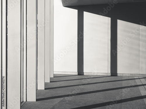Fotografie, Obraz Architecture Details Cement concrete wall with Columns Shadow shade light