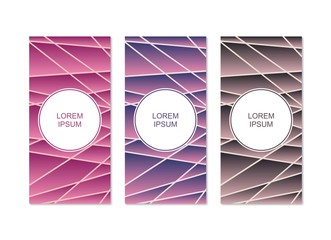 Vector banners. Pattern with modern gradients design. Art deco linear geometrical style. n