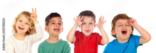 Fotomural Children doing joke and laughing