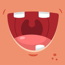 Toothless Smile Vector Cartoon Flat Illustration.