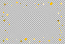 Gold Star Frame Isolated On A Transparent Background. Vector Flat Illustration.