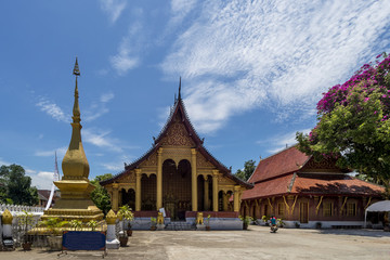 Beautiful view of the famous Wat Sensoukharam temple in Luang Prabang, Laos