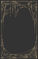 Wall Mural - spider web frame rectangle on black background