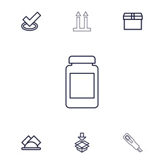 Poster - Collection of 7 box outline icons