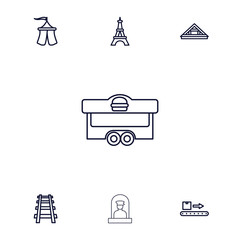 Sticker - Collection of 7 tourist outline icons