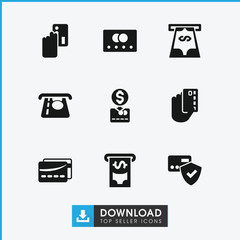 Sticker - Collection of 9 credit filled icons