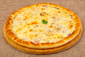 Pizza with seafood