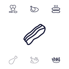 Wall Mural - Collection of 7 cooked outline icons