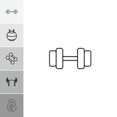 Wall Mural - Collection of 6 dumbbell outline icons