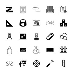 Wall Mural - Collection of 25 education filled and outline icons