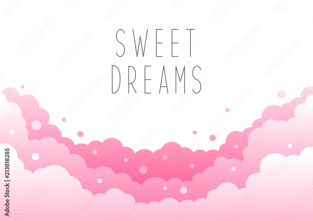 Sky background with pink clouds Stock Vector | Adobe Stock