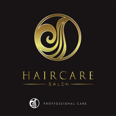 Wall Mural - Luxury Gold Hair Logo/Icon