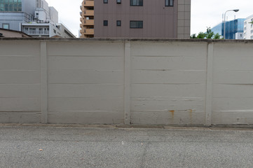 street wall background ,Industrial background, empty grunge urban street with warehouse brick wall