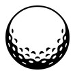 Golfball / schwarz-weiß / Vektor / Icon