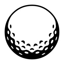 Golfball / Schwarz-weiß / Vektor / Icon