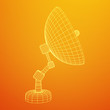 © newb1 - Directional radio antenna with satellite dish. Astronomy radio telescope . Wireframe low poly mesh vector illustration