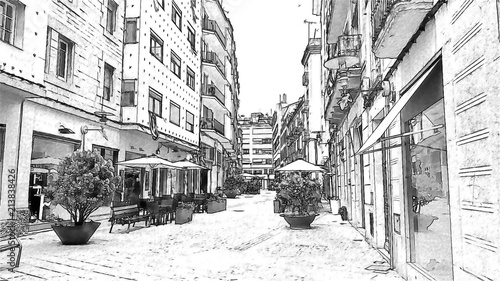 Obraz uliczka  uliczka-czarno-biala