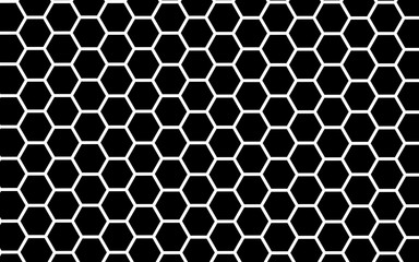 White honeycomb on a black background. Isometric geometry. 3D illustration