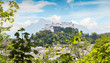 Panorama-Ausblick auf die Festung Hohensalzburg in der Stadt Salzburg im Sommer - Salzburg, Austria, Europe