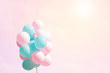 Bunch of flying balloons on soft background