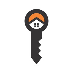 Canvas Print - Key logo. Home icon. Lock symbol. Vector eps 08.