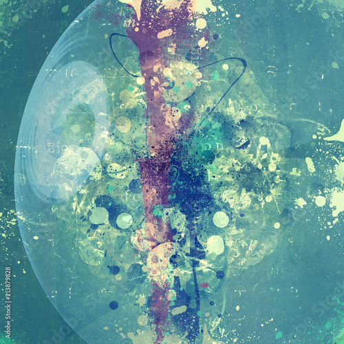 Grunge Abstract Textured Digital Mixed Media Collage Art