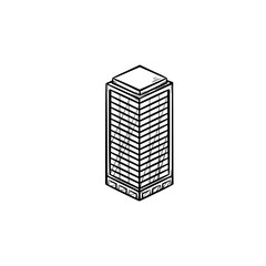 Sticker - Office building hand drawn outline doodle icon