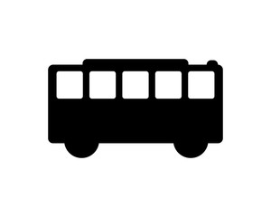 bus vehicle black silhouette image vector icon symbol