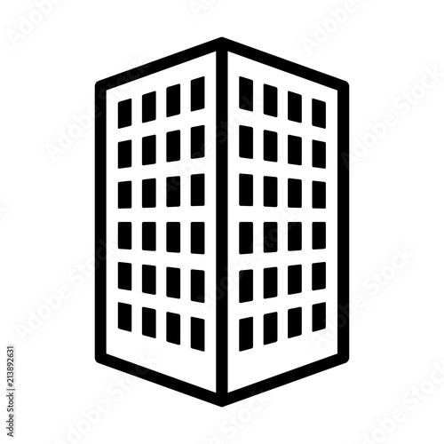 Office building or corporate company headquarters line art ...
