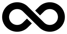 Infinity Symbol Black - Simple With Discontinuation - Isolated - Vector