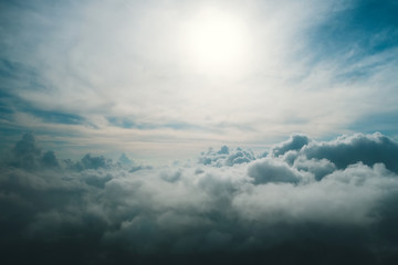 a view from high above the clouds