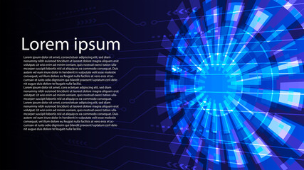 Wall Mural - abstract digital circuit background vector design.perspective digital circuit line with power core b