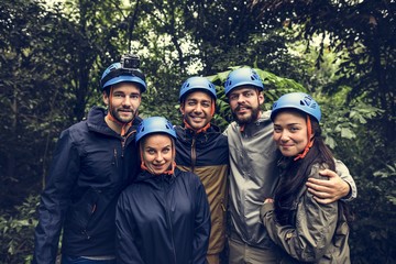 Wall Mural - Team building outdoor in the forest