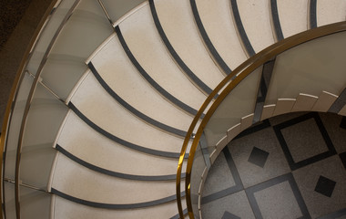 art deco style spiral staircase from above