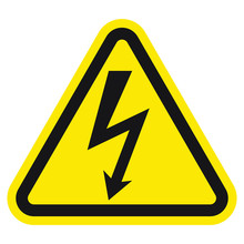 High Voltage Sign With Lightning