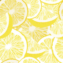 Yellow Lemon Seamless Vector Pattern