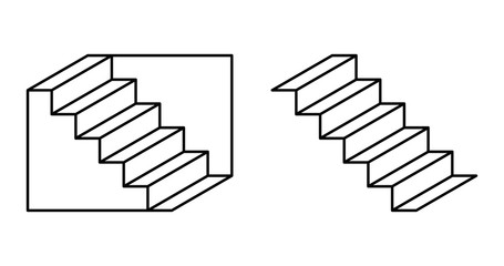 Wall Mural - schroeder stairs optical illusion. drawing which may perceived as downwards leading staircase, from 