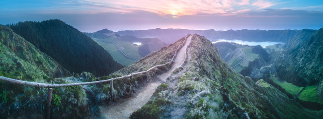 Mountain landscape Ponta Delgada island, Azores