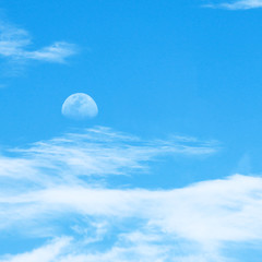 sky and clouds with moon
