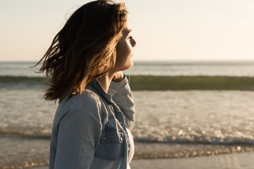 Wall Mural - Woman at the beach