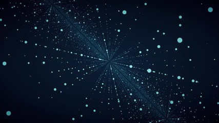 Wall Mural - moving through abstract fractal point matrix lattice. moving infinite square twisted tunnel of shini